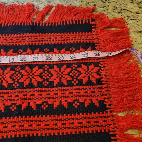 Red Woven Runner, Placemats, Table Cover - Picture 3 of 10